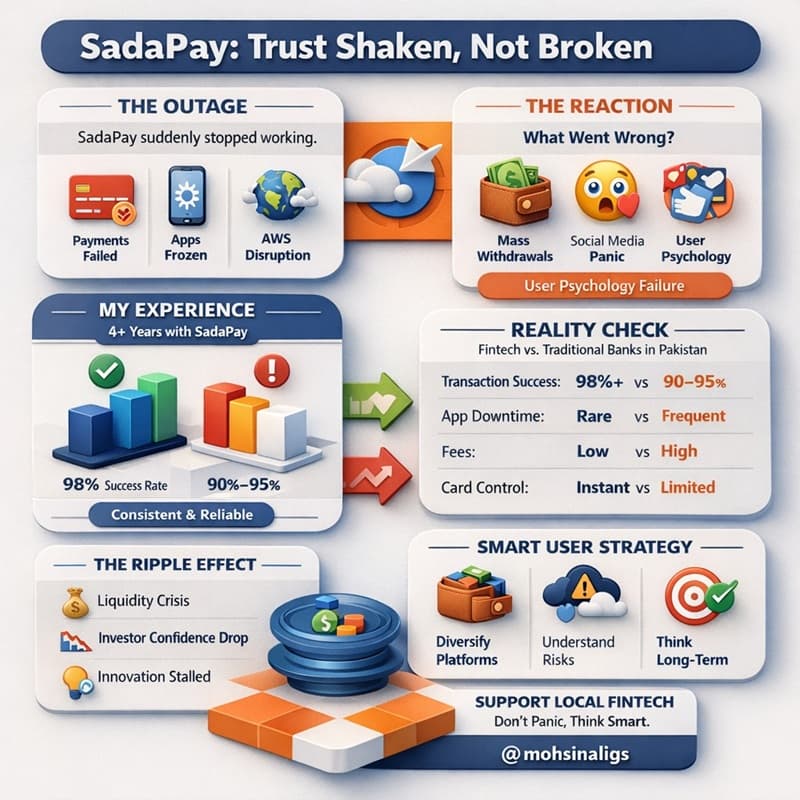 SadaPay Outage, Panic Withdrawals & The Bigger Problem We’re Ignoring in Pakistan’s Fintech Ecosystem