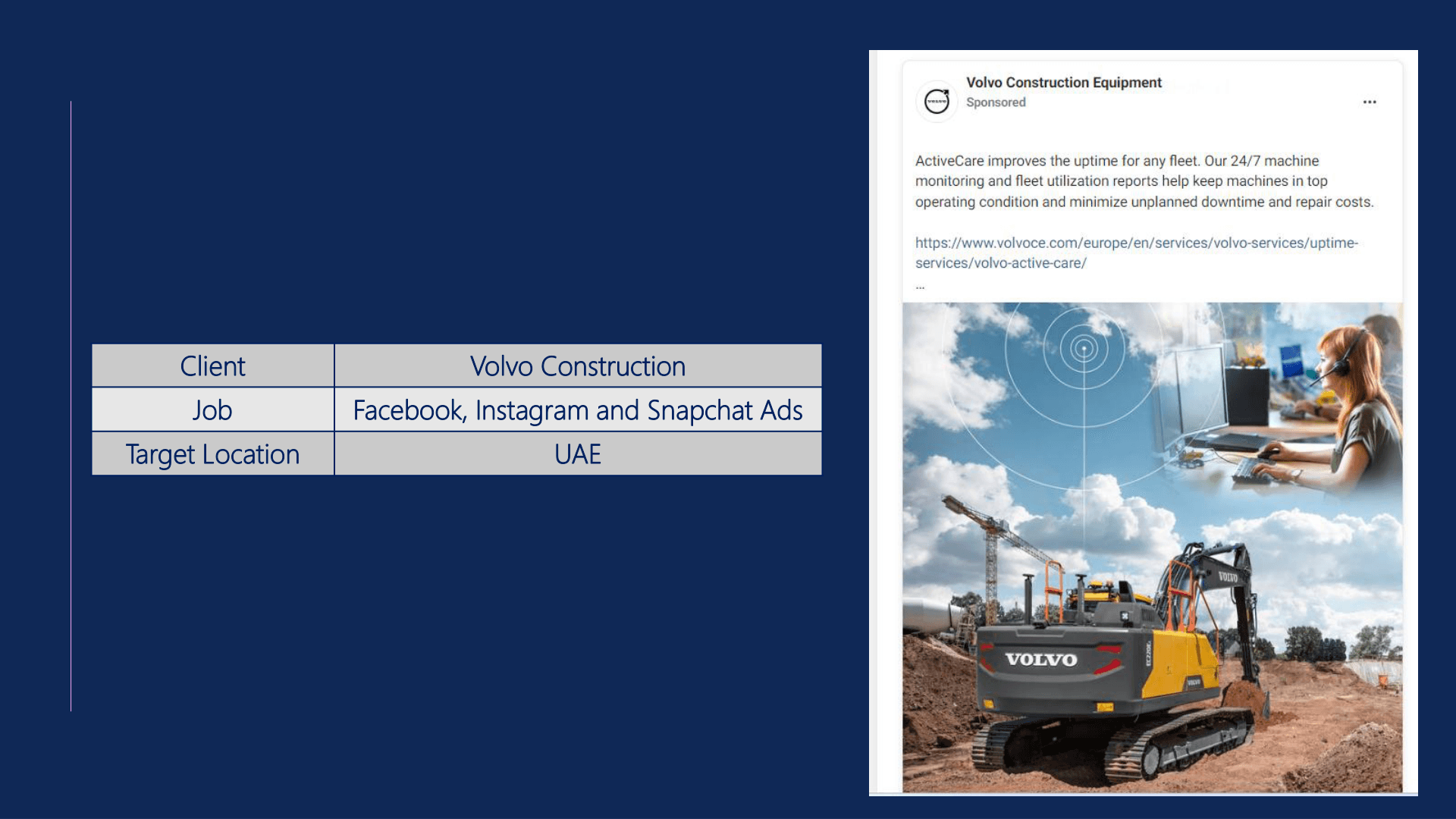 Volvo Construction Equipment Social Media Ads